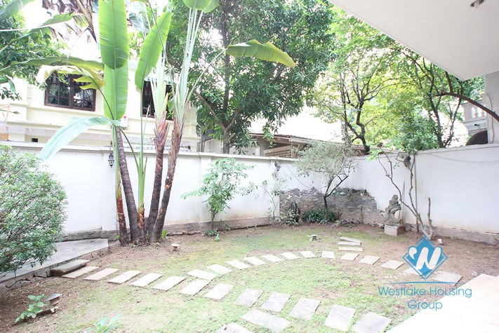 High quality house for rent with garden around in Ciputra area, Tay Ho District, Ha Noi